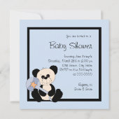 Black and Blue Panda Baby Shower Invitation (Back)