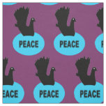 Black and Blue Peace Dove Patterned Craft Fabric