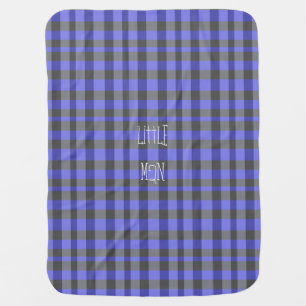 Black and Blue Plaid Baby Boy Blanket