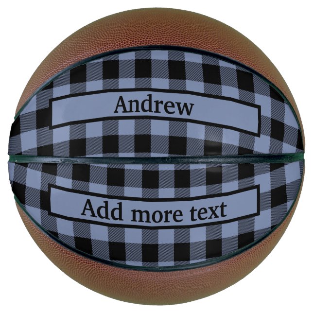 Black and Blue Plaid, Buffalo Plaid, Lumberjack  Basketball (Front)