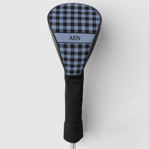 Black and Blue Plaid Buffalo Plaid Lumberjack  Golf Head Cover