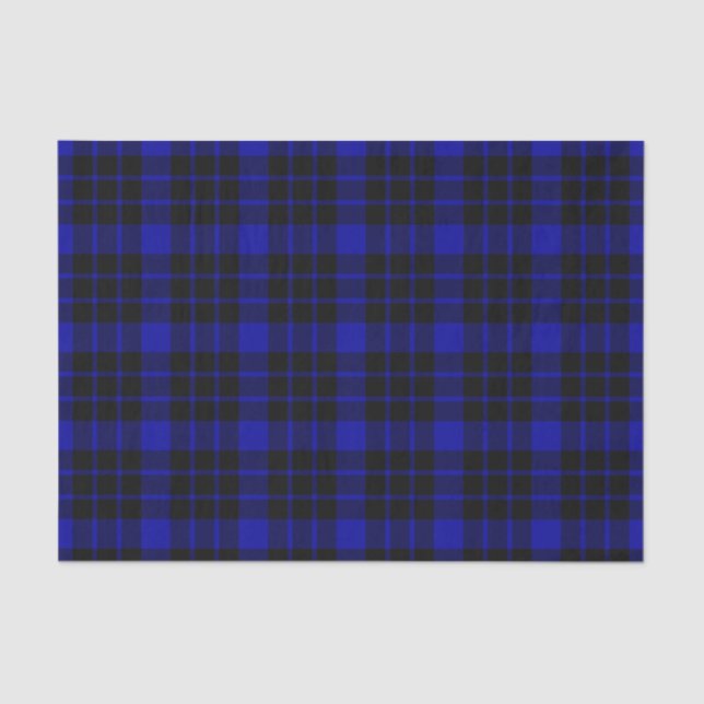 Black and Blue Plaid Tissue Paper (Front)