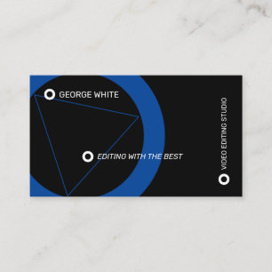 Black and blue play button professional business card