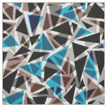 Black and Blue, Polygonal, Abstract, Geometric Fabric