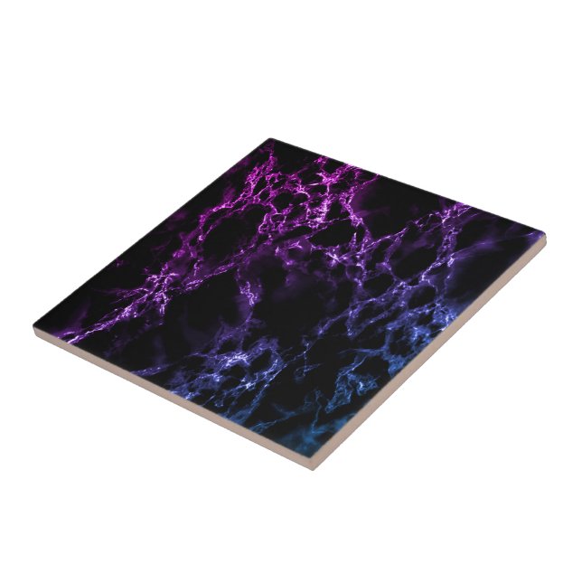 Black and Blue Purple Marble Stone Ceramic Tile (Side)