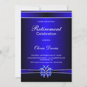 Black and Blue Retirement Celebration Invitation | Zazzle