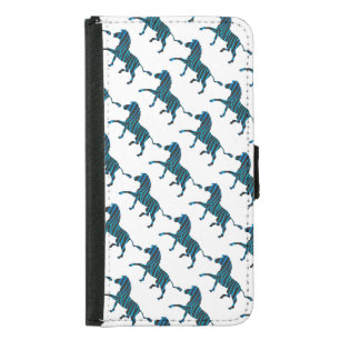 Black and Blue Silhouette Zebra Samsung Galaxy S5 Wallet Case