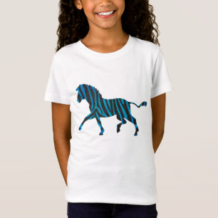 Black and Blue Silhouette Zebra T-Shirt