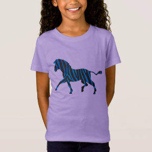 Black and Blue Silhouette Zebra T-Shirt