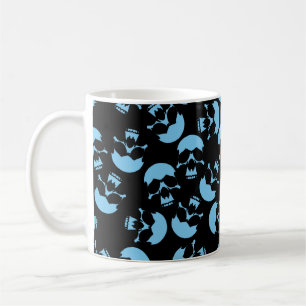 Black and Blue Skull Pattern Coffee Mug
