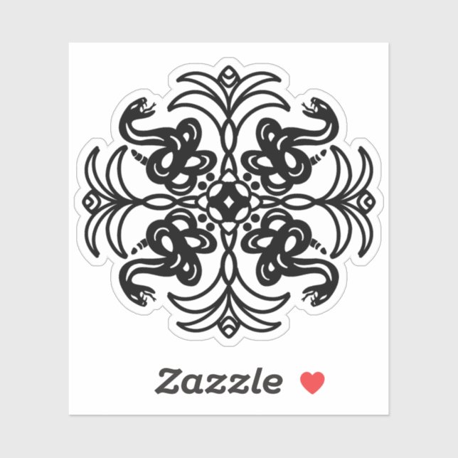 Black and Blue Snake Mandala  Sticker (Sheet)