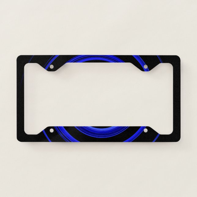 Black and blue spiral license plate frame (Front)