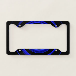 Black and blue spiral license plate frame