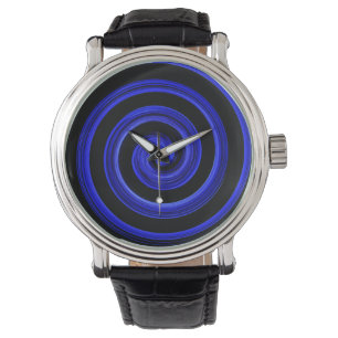 black and blue spiral watch