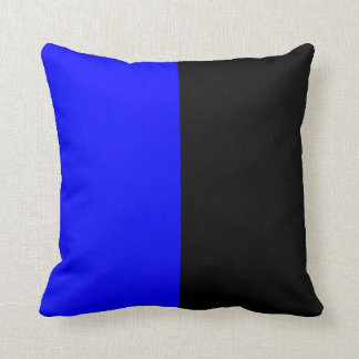 Black and Blue Split Color Throw Pillow