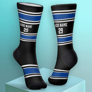 Black and Blue Sport Jersey - Name Number Socks