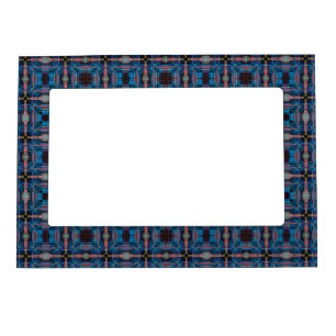 Black and blue squares pattern magnetic frame