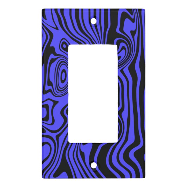Black and Blue Striped Light Switch Cover (Front)