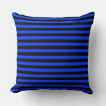 black and blue striped simple pattern throw pillow
