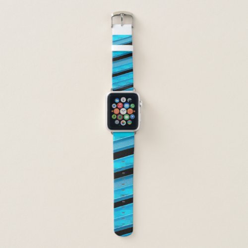 Black and Blue Stripes Apple Watch Band
