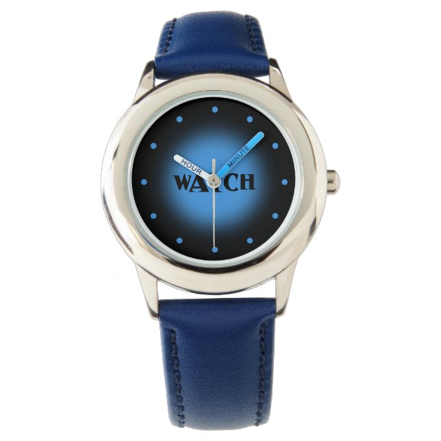Black and Blue Ticker Watch (Front)