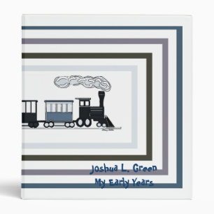 Black and Blue Train Childrens Album Binder
