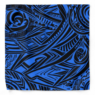 Black And Blue Tribal Abstract Bandana