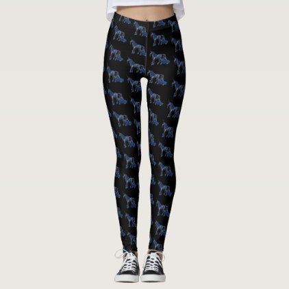 Black and Blue Unicorn Leggings