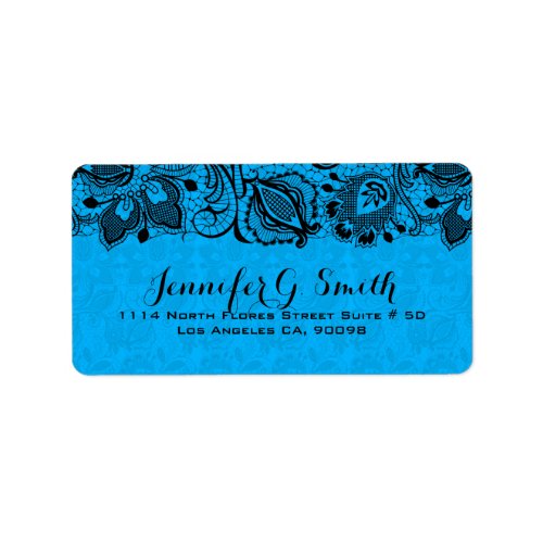 Black And Blue Vintage Floral  Vintage Floral Lace Label