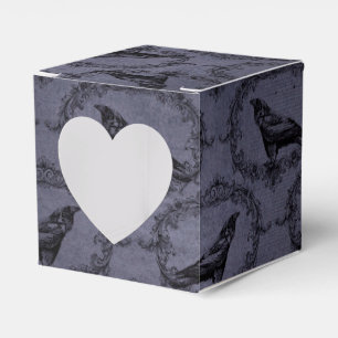 Black and Blue Vintage Grunge Raven Favor Boxes