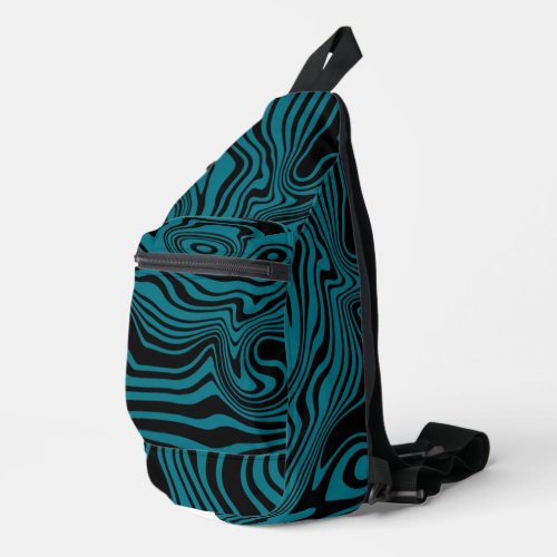 Black and Blue Waves Personalized Your Colors Sling Bag