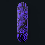 Black and Blue Waves Skateboard or Choose Color<br><div class="desc">Custom Colors - Abstract Warped Black and Blue Waves Stripe Skateboards - Customizable - or Choose / add your favorite background color ! MIGNED Design</div>