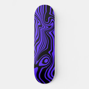 Black and Blue Waves Skateboard or Choose Color