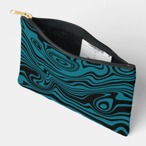 Black and Blue Waves Your Colors Accessory Pouch