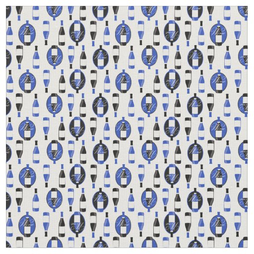 Black and Blue Wine Pattern Fabric