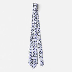 Black and Blue Wine Pattern Neck Tie