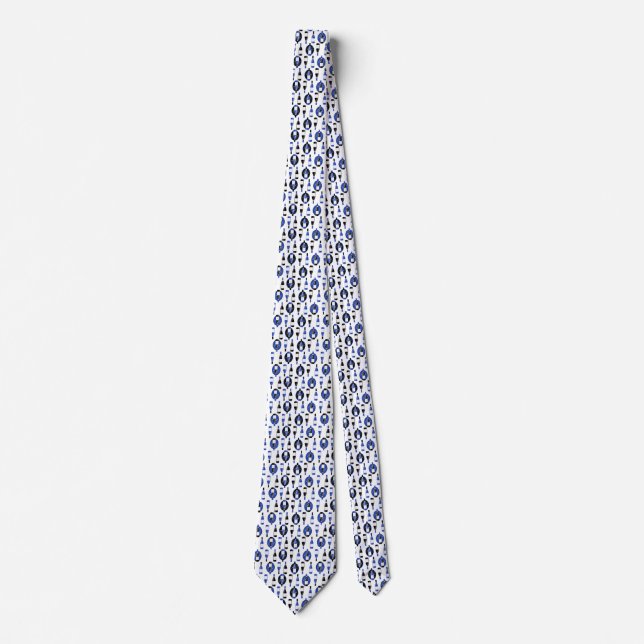 Black and Blue Wine Pattern Neck Tie (Front)