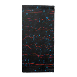 Black and Blue with Wavy Red Lines Cloth Napkin