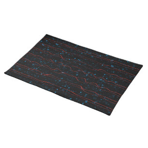 Black and Blue with Wavy Red Lines Placemat