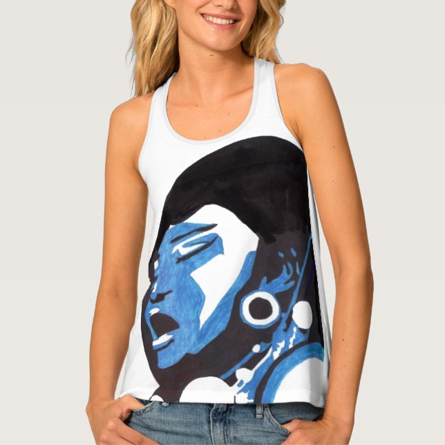  black and blue Women's Tank Top (Front)