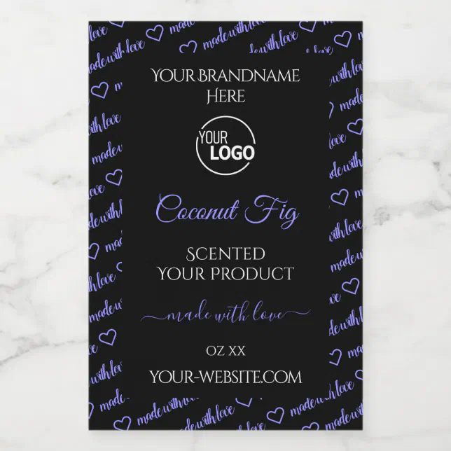 Black and Blue Word Cloud Product Labels with Logo | Zazzle