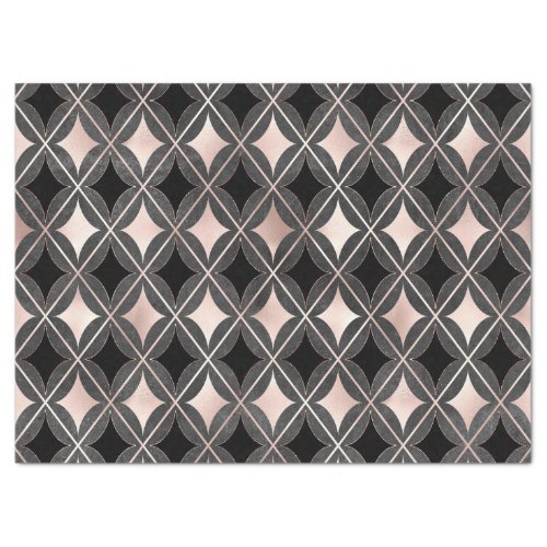 Black and Blush Pink Geometric Decoupage Tissue Paper