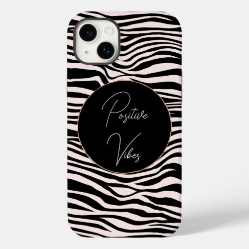 Black and Blush Sand Zebra Print  Case_Mate iPhone 14 Plus Case