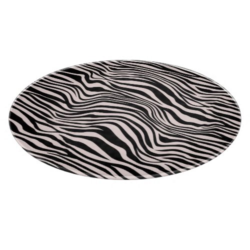 Black and Blush Sand Zebra Print  Cutting Board