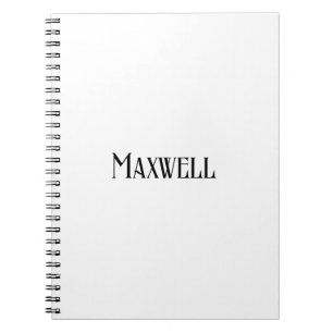 Black and Bold Typography Family Name Notebook