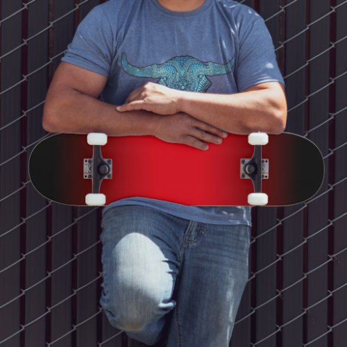 Black and Bright Red Gradient Skateboard