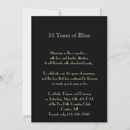 Black and Bronze Art Deco Tower Anniversary Custom Invites