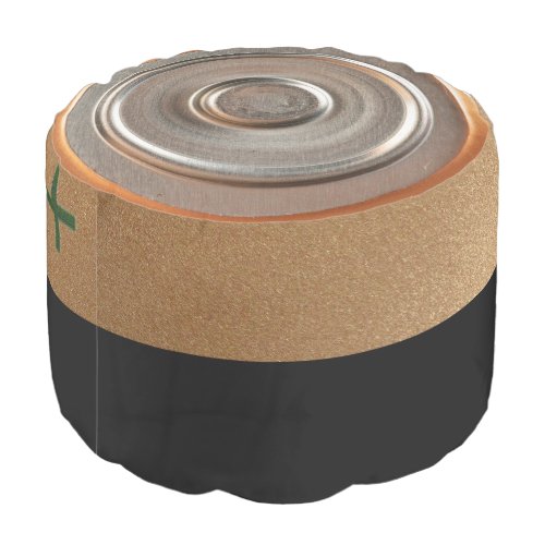 Black and Bronze Battery Pouf 