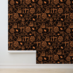 black and brown Architectural Blueprint Engineer Wallpaper