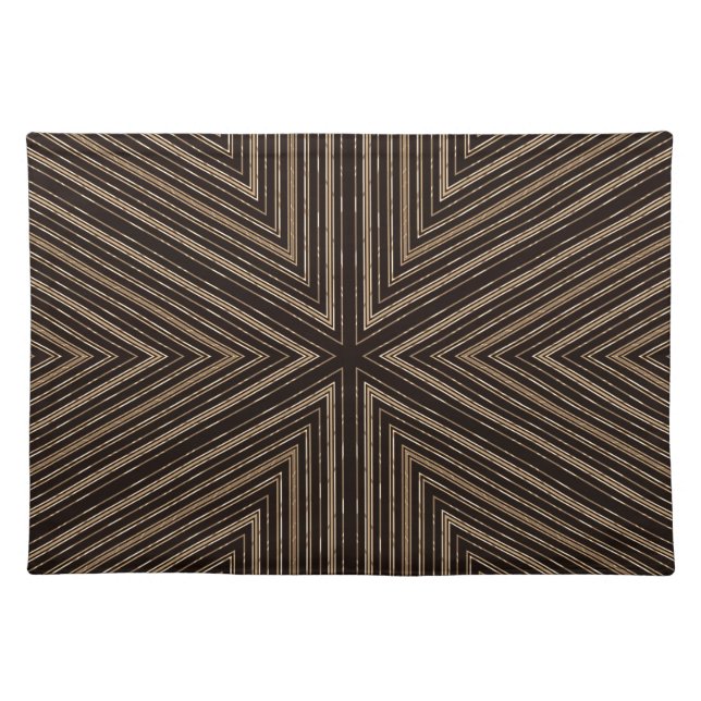 Black and Brown Bamboo Look Pattern Placemat (Front)